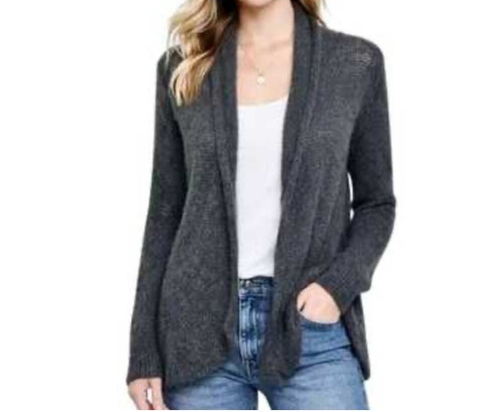 Wooden Ships cardigan women's XL mohair wool open waterfall loose knit lagenlook
